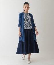 R6KHA10180 HIROKO BIS(小さいサイズ)(メゾン ドゥ サンク) 【小さいサイズ】フラワープリントフレンチスリーブカットソー オレンジ系