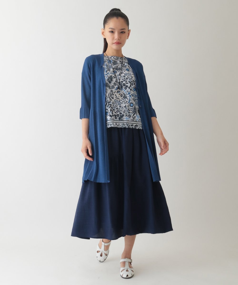 R6KHA10180 HIROKO BIS(小さいサイズ)(メゾン ドゥ サンク) 【小さいサイズ】フラワープリントフレンチスリーブカットソー オレンジ系