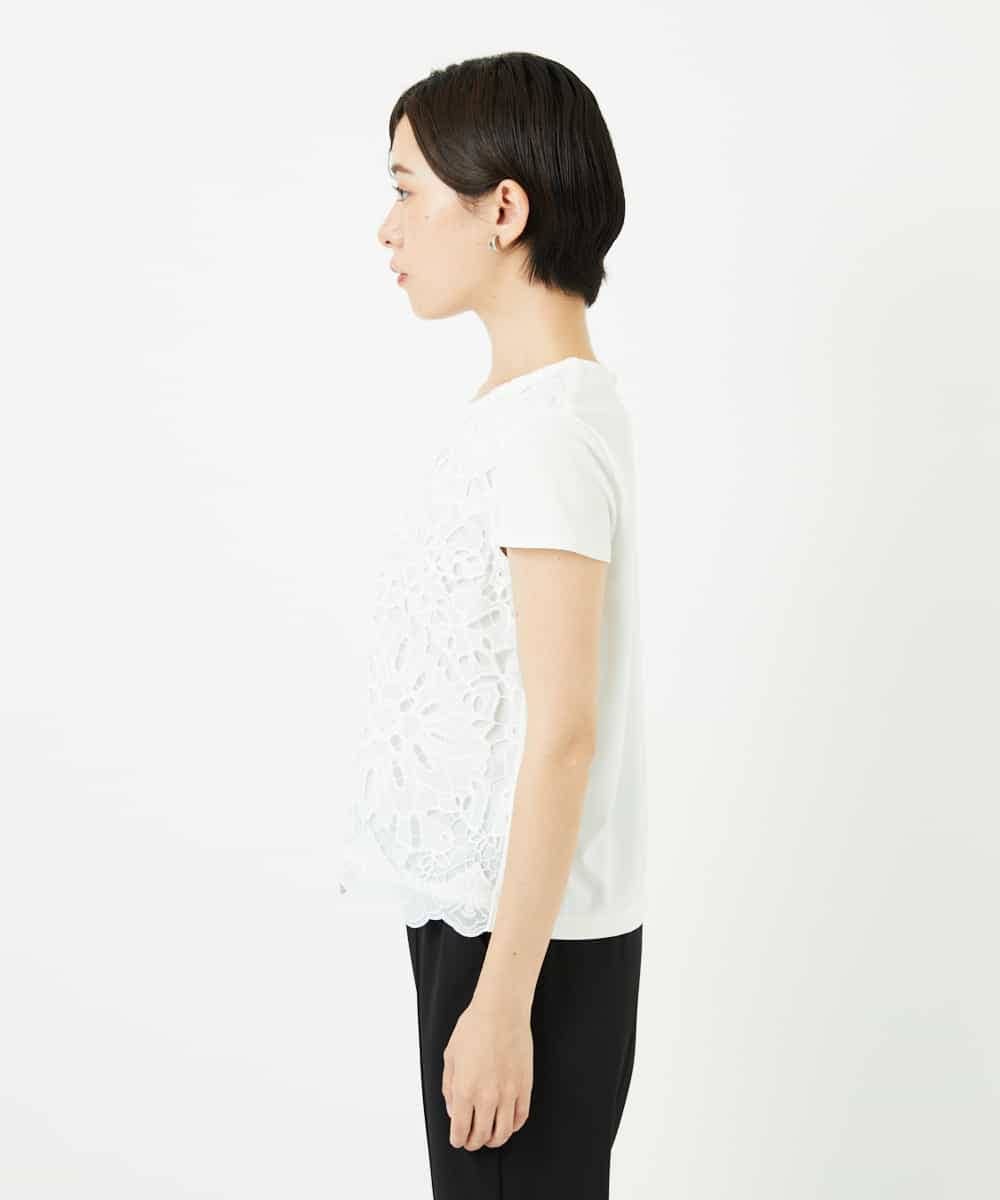 R6KHA15290 HIROKO BIS(小さいサイズ)(メゾン ドゥ サンク) 【小さいサイズ】フラワーデコ刺繍ブラウス ホワイト