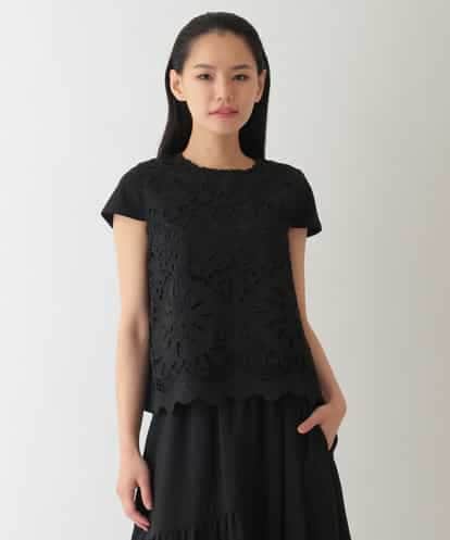 R6KHA15290 HIROKO BIS(小さいサイズ) 【小さいサイズ】フラワーデコ刺繍ブラウス