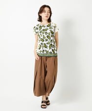 R6KHE20180 HIROKO BIS(小さいサイズ)(メゾン ドゥ サンク) 【小さいサイズ】ペイズリー柄フレンチスリーブカットソー ブルー