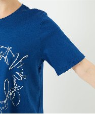 R6KIB09190 HIROKO BIS(小さいサイズ)(メゾン ドゥ サンク) 【小さいサイズ/接触冷感】ブレード刺繍デザインカットソー ブルー