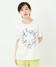R6KIB09190 HIROKO BIS(小さいサイズ)(メゾン ドゥ サンク) 【小さいサイズ/接触冷感】ブレード刺繍デザインカットソー ブルー