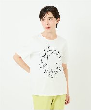 R6KIB09190 HIROKO BIS(小さいサイズ)(メゾン ドゥ サンク) 【小さいサイズ/接触冷感】ブレード刺繍デザインカットソー ホワイト
