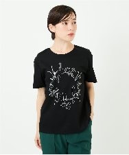 R6KIB09190 HIROKO BIS(小さいサイズ)(メゾン ドゥ サンク) 【小さいサイズ/接触冷感】ブレード刺繍デザインカットソー ブラック