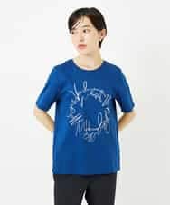 R6KIB09190 HIROKO BIS(小さいサイズ)(メゾン ドゥ サンク) 【小さいサイズ/接触冷感】ブレード刺繍デザインカットソー ブルー