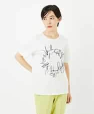 R6KIB09190 HIROKO BIS(小さいサイズ)(メゾン ドゥ サンク) 【小さいサイズ/接触冷感】ブレード刺繍デザインカットソー ホワイト