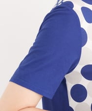 R6KIT08200 HIROKO BIS(小さいサイズ)(メゾン ドゥ サンク) 【小さいサイズ/洗濯機で洗える】ドットデザインチュニックカットソー ブルー系