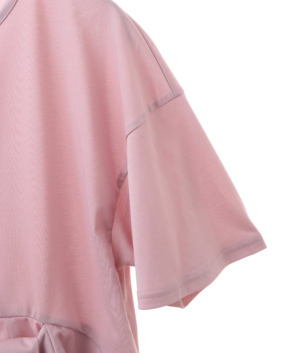 R6KIW32170 HIROKO BIS(小さいサイズ)(メゾン ドゥ サンク) 【小さいサイズ】フロントリボンカットソーTシャツ ピンク