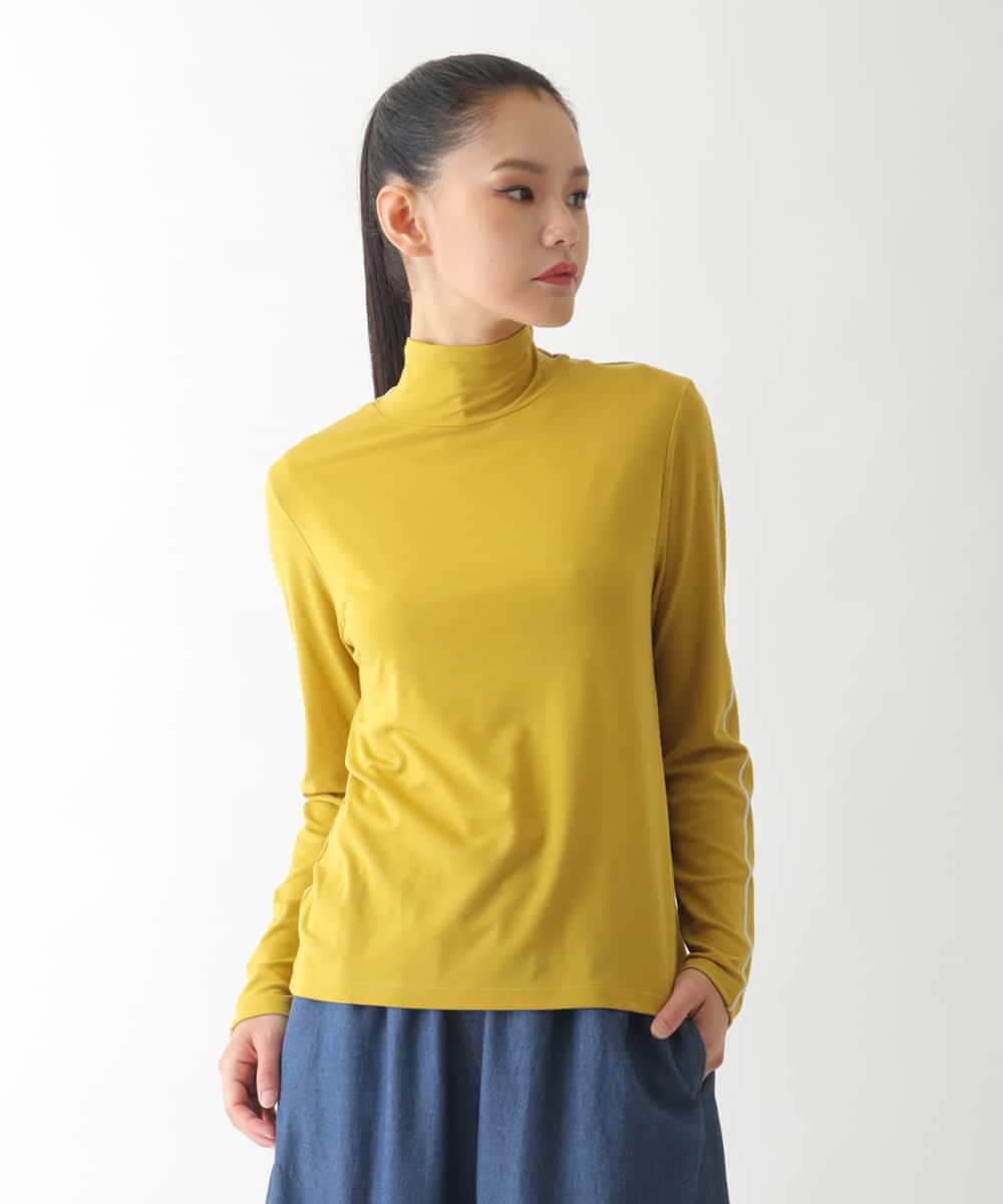 R6KJB70160 HIROKO BIS(小さいサイズ)(メゾン ドゥ サンク) 【小さいサイズ】配色ラインハイネックインナートップ イエロー