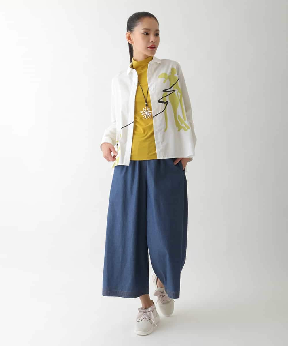 R6KJB70160 HIROKO BIS(小さいサイズ)(メゾン ドゥ サンク) 【小さいサイズ】配色ラインハイネックインナートップ イエロー
