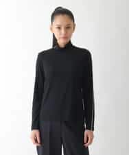 R6KJB70160 HIROKO BIS(小さいサイズ)(メゾン ドゥ サンク) 【小さいサイズ】配色ラインハイネックインナートップ ブラック