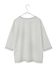 R6KJD08230 HIROKO BIS(小さいサイズ)(メゾン ドゥ サンク) 【小さいサイズ】線画フラワー七分袖カットソー ホワイト