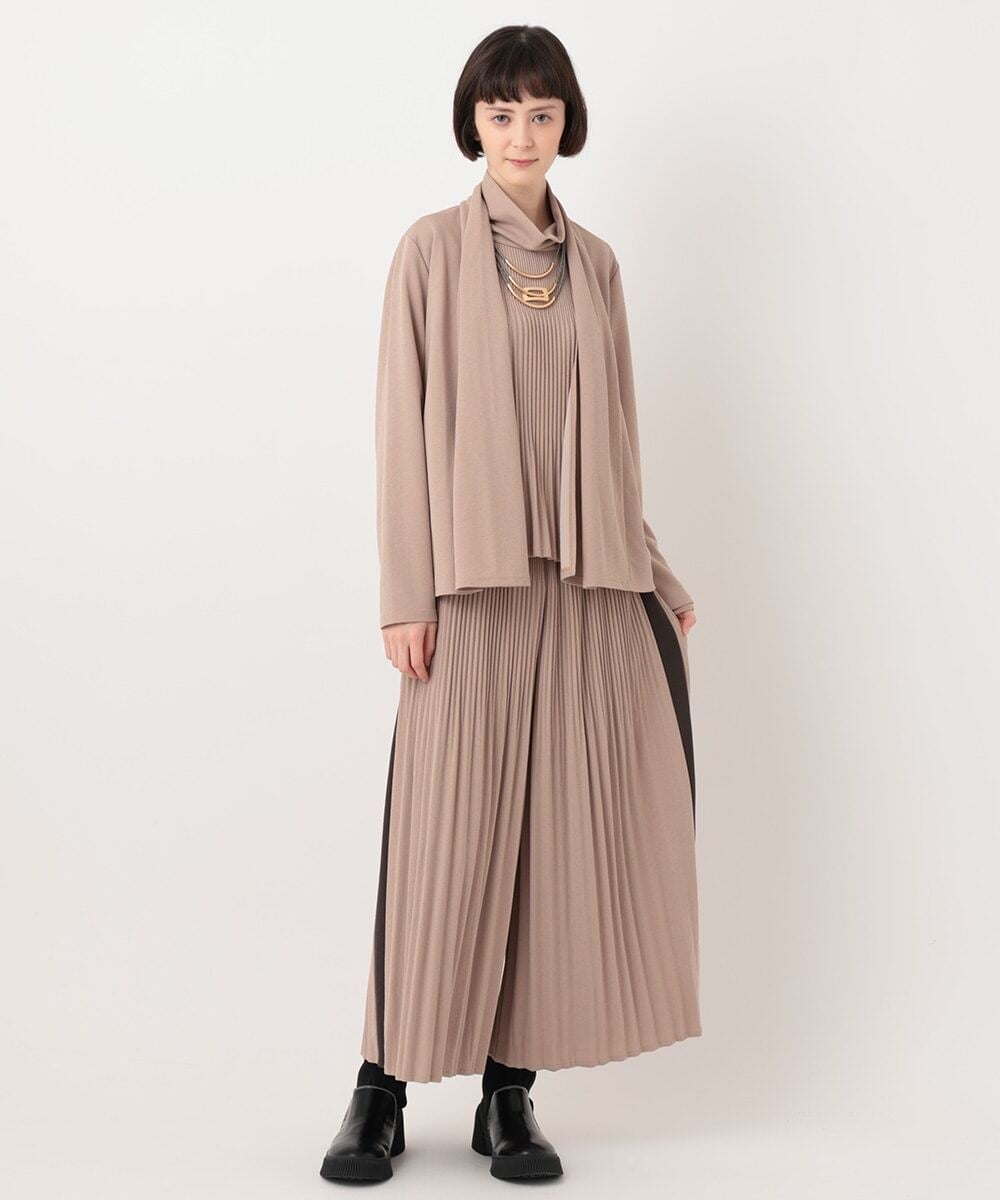 R6KLT53270 HIROKO BIS(小さいサイズ)(メゾン ドゥ サンク) 【小さいサイズ】バックプリーツジャージーカーディガン ベージュ