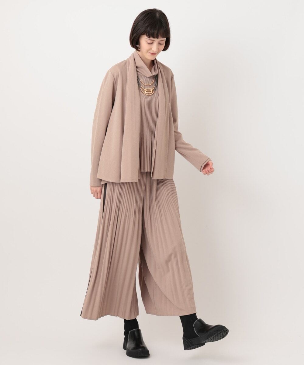 R6KLT53270 HIROKO BIS(小さいサイズ)(メゾン ドゥ サンク) 【小さいサイズ】バックプリーツジャージーカーディガン ベージュ