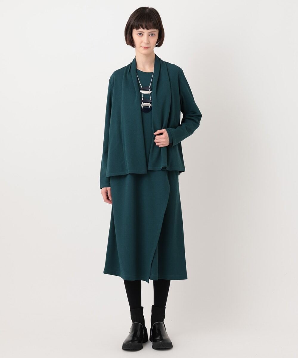 R6KLT53270 HIROKO BIS(小さいサイズ)(メゾン ドゥ サンク) 【小さいサイズ】バックプリーツジャージーカーディガン ベージュ