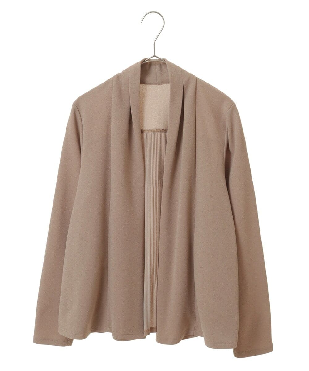 R6KLT53270 HIROKO BIS(小さいサイズ)(メゾン ドゥ サンク) 【小さいサイズ】バックプリーツジャージーカーディガン ベージュ