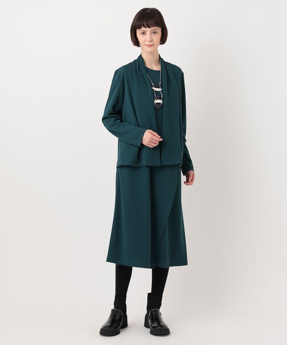 R6KLT53270 HIROKO BIS(小さいサイズ)(メゾン ドゥ サンク) 【小さいサイズ】バックプリーツジャージーカーディガン ベージュ