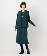R6KLT53270 HIROKO BIS(小さいサイズ)(メゾン ドゥ サンク) 【小さいサイズ】バックプリーツジャージーカーディガン ベージュ