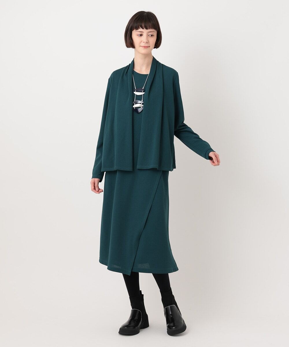 R6KLT53270 HIROKO BIS(小さいサイズ)(メゾン ドゥ サンク) 【小さいサイズ】バックプリーツジャージーカーディガン ベージュ