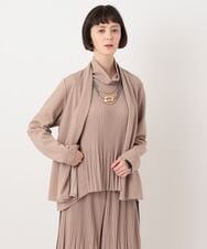 R6KLT53270 HIROKO BIS(小さいサイズ)(メゾン ドゥ サンク) 【小さいサイズ】バックプリーツジャージーカーディガン ベージュ