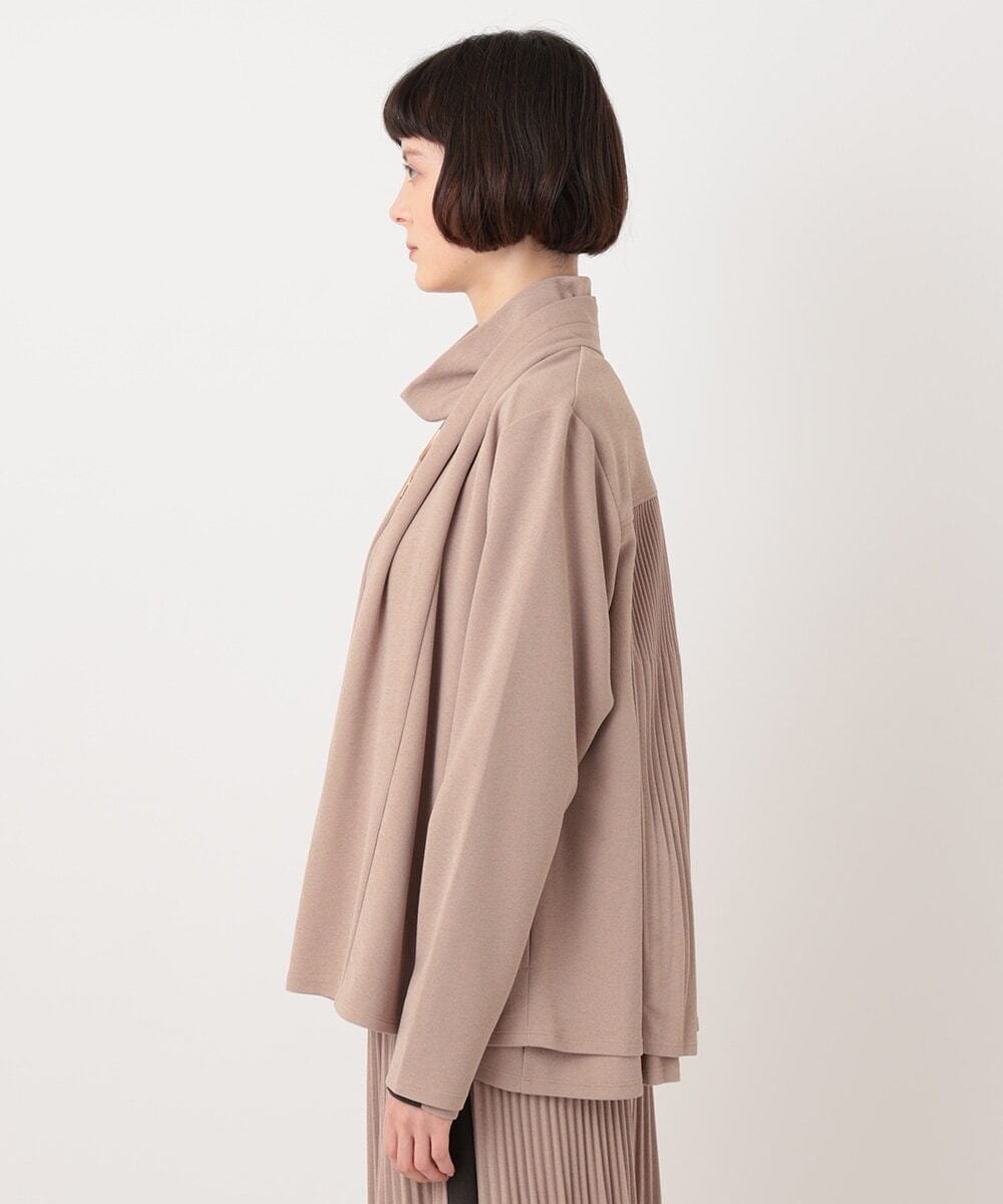 R6KLT53270 HIROKO BIS(小さいサイズ)(メゾン ドゥ サンク) 【小さいサイズ】バックプリーツジャージーカーディガン ベージュ