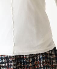 R6KLW80180 HIROKO BIS(小さいサイズ)(メゾン ドゥ サンク) 【小さいサイズ/日本製】ベロアチュールハイネックカットソー /洗える アイボリー