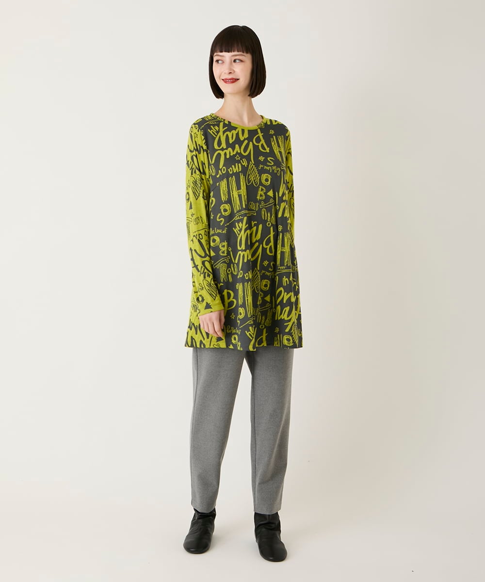 R6LAE20230 HIROKO BIS(小さいサイズ)(メゾン ドゥ サンク) 【小さいサイズ】両面起毛デザインプルオンパンツ グレー