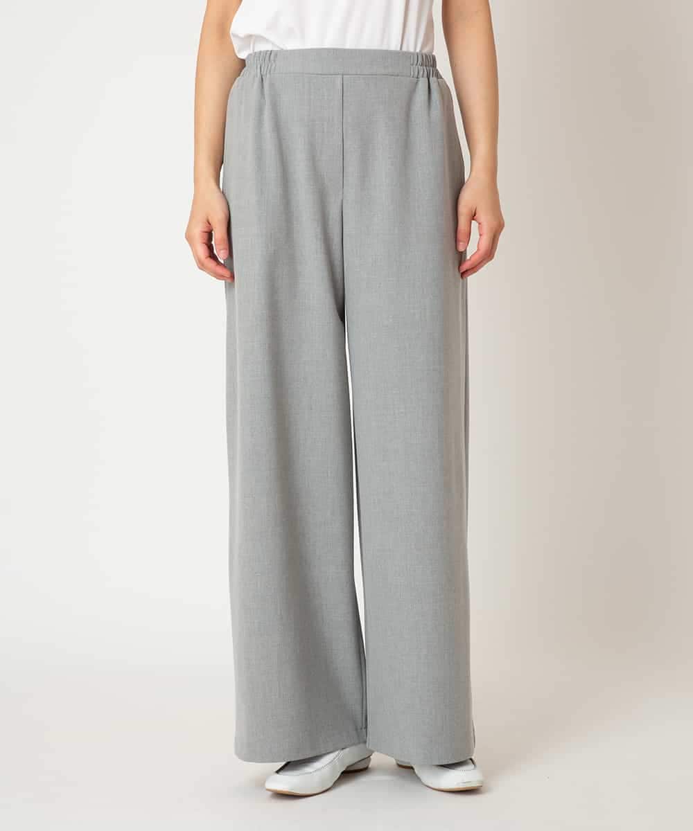 R6LAF30230 HIROKO BIS(小さいサイズ)(メゾン ドゥ サンク) 【小さいサイズ】ストレッチワイドパンツ/アルガンオイル加工/洗える ベージュ