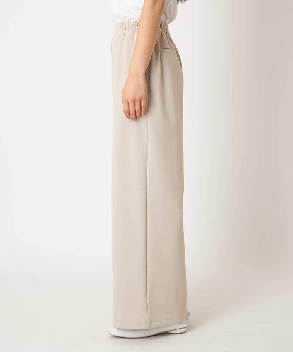 R6LAF30230 HIROKO BIS(小さいサイズ)(メゾン ドゥ サンク) 【小さいサイズ】ストレッチワイドパンツ/アルガンオイル加工/洗える ベージュ