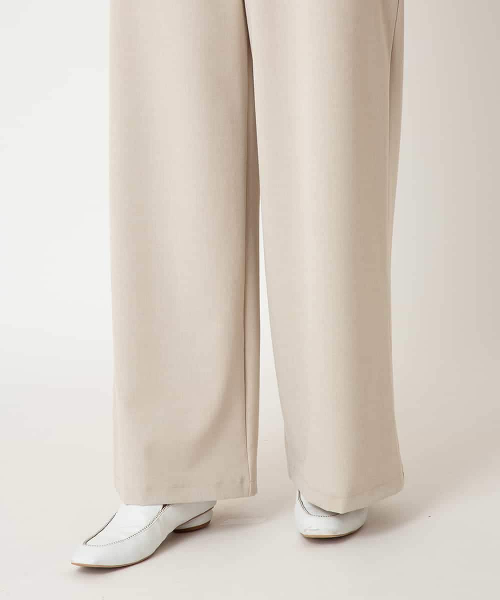 R6LAF30230 HIROKO BIS(小さいサイズ)(メゾン ドゥ サンク) 【小さいサイズ】ストレッチワイドパンツ/アルガンオイル加工/洗える ベージュ