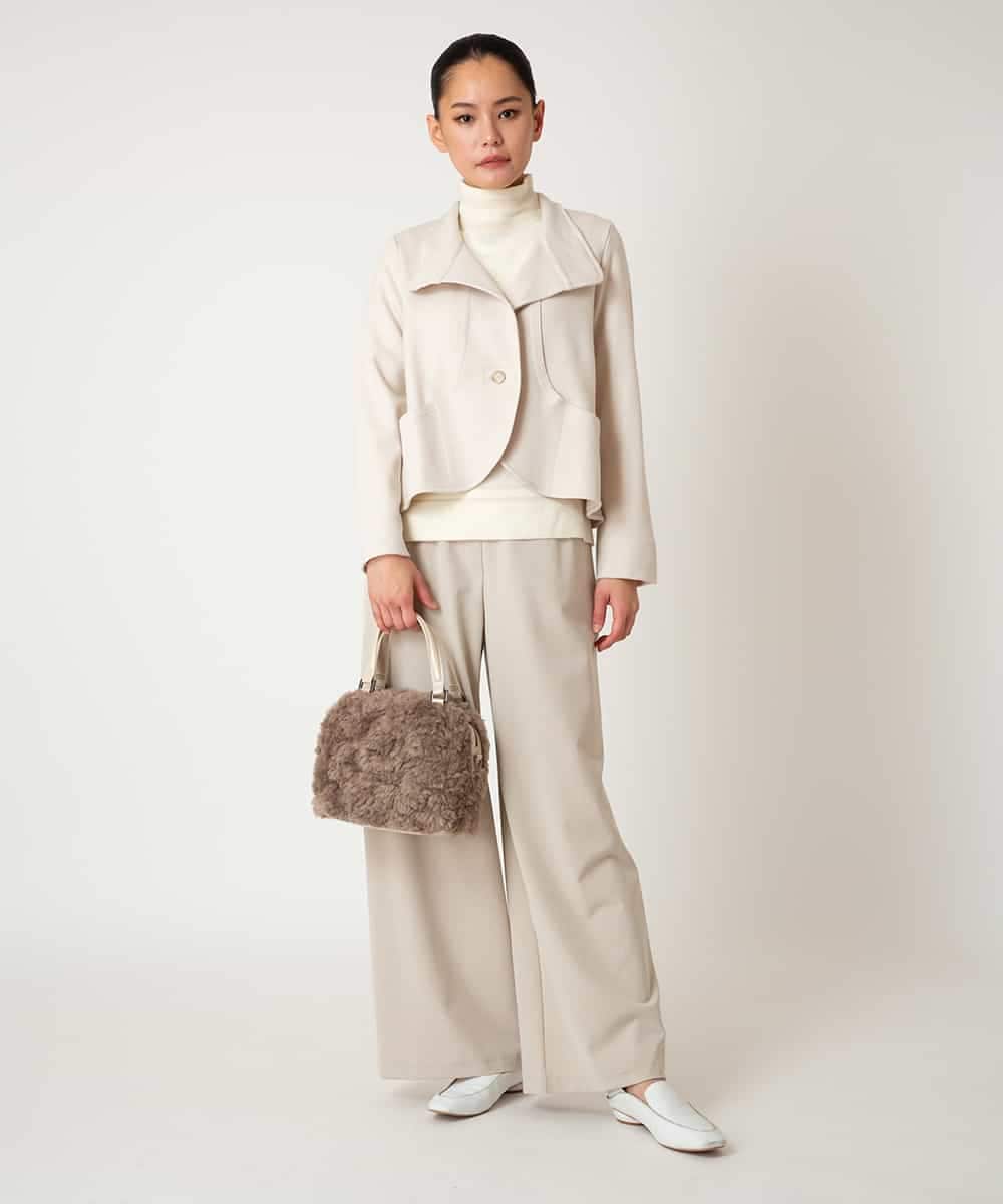 R6LAF30230 HIROKO BIS(小さいサイズ)(メゾン ドゥ サンク) 【小さいサイズ】ストレッチワイドパンツ/アルガンオイル加工/洗える ベージュ