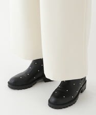 R6LAU41270 HIROKO BIS(小さいサイズ)(メゾン ドゥ サンク) 【小さいサイズ/洗濯機で洗える】起毛ストレッチフレアシルエットパンツ ネイビー