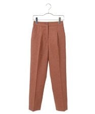 R6LAV25260 HIROKO BIS(小さいサイズ)(メゾン ドゥ サンク) 【小さいサイズ/洗える/日本製】ダイヤ柄ジャカードスリムパンツ グリーン系