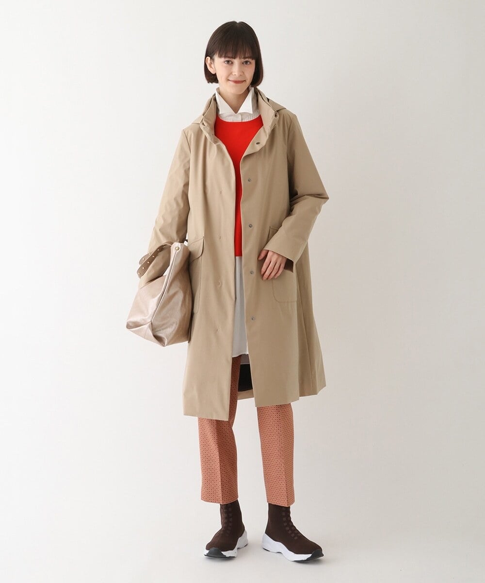 R6LAV25260 HIROKO BIS(小さいサイズ)(メゾン ドゥ サンク) 【小さいサイズ/洗える/日本製】ダイヤ柄ジャカードスリムパンツ グリーン系