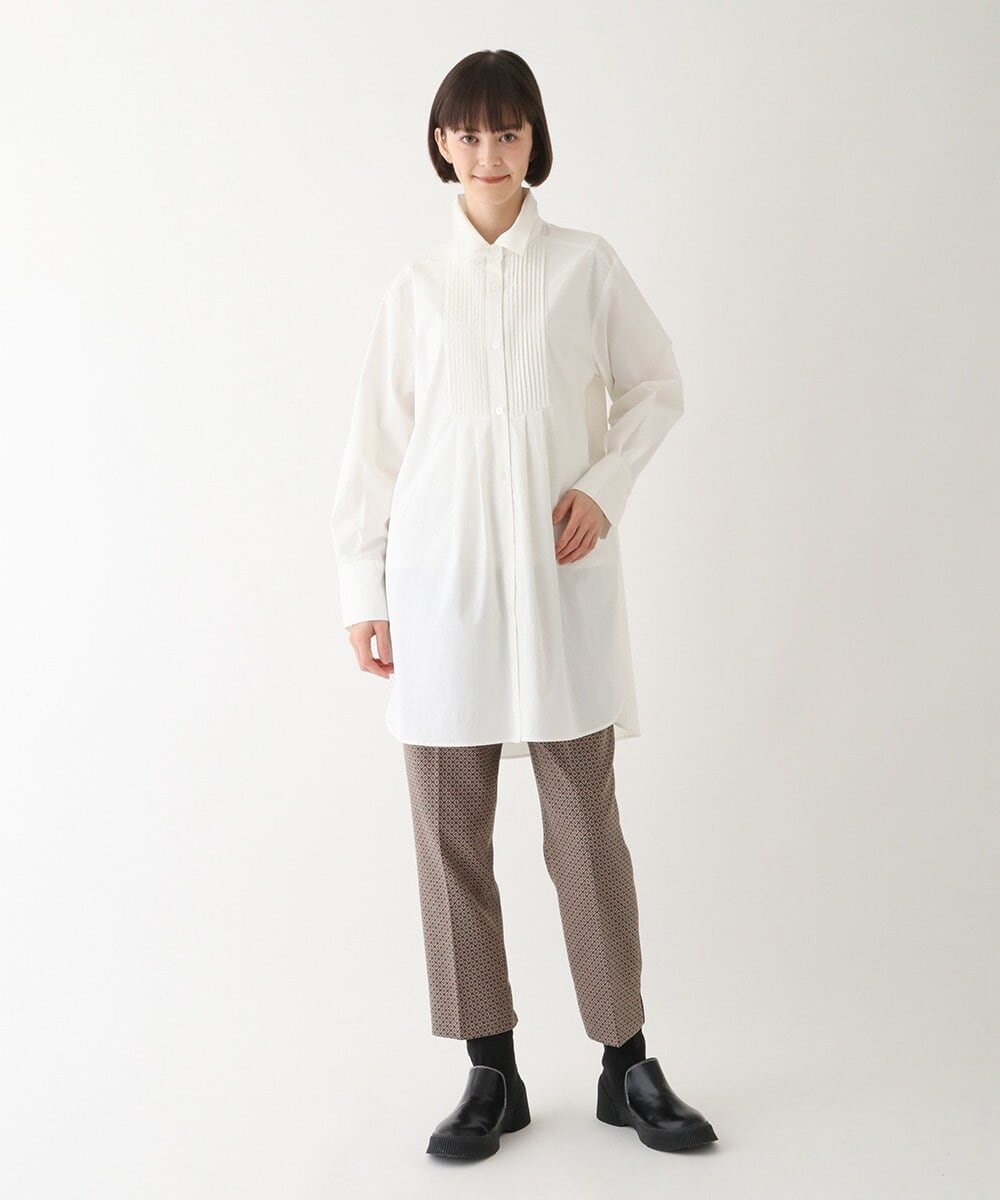 R6LAV25260 HIROKO BIS(小さいサイズ)(メゾン ドゥ サンク) 【小さいサイズ/洗える/日本製】ダイヤ柄ジャカードスリムパンツ グリーン系