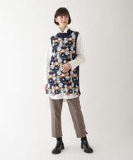 R6LAV25260 HIROKO BIS(小さいサイズ)(メゾン ドゥ サンク) 【小さいサイズ/洗える/日本製】ダイヤ柄ジャカードスリムパンツ グリーン系