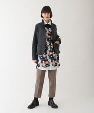 R6LAV25260 HIROKO BIS(小さいサイズ)(メゾン ドゥ サンク) 【小さいサイズ/洗える/日本製】ダイヤ柄ジャカードスリムパンツ グリーン系
