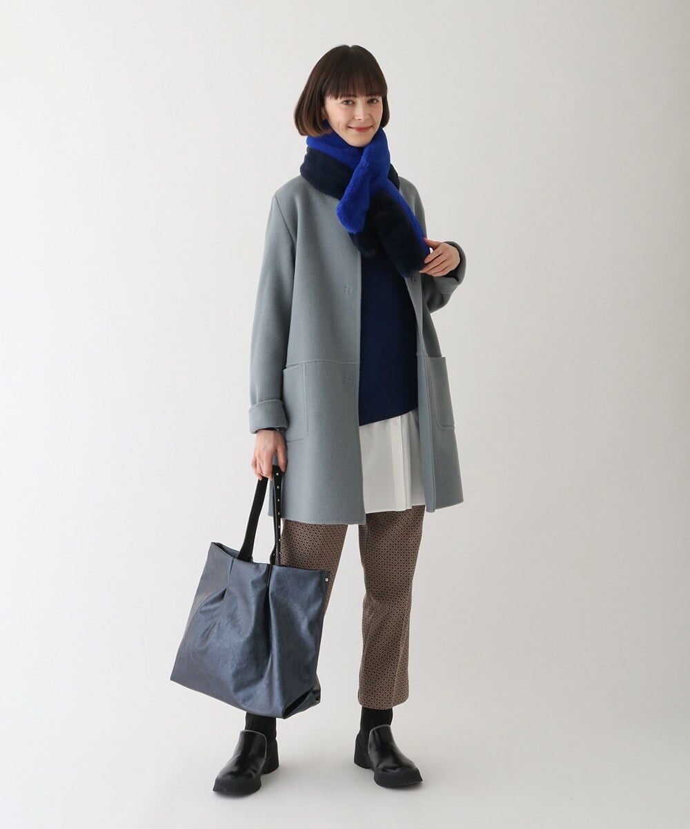 R6LAV25260 HIROKO BIS(小さいサイズ)(メゾン ドゥ サンク) 【小さいサイズ/洗える/日本製】ダイヤ柄ジャカードスリムパンツ グリーン系
