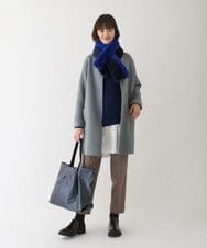 R6LAV25260 HIROKO BIS(小さいサイズ)(メゾン ドゥ サンク) 【小さいサイズ/洗える/日本製】ダイヤ柄ジャカードスリムパンツ グリーン系