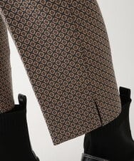 R6LAV25260 HIROKO BIS(小さいサイズ)(メゾン ドゥ サンク) 【小さいサイズ/洗える/日本製】ダイヤ柄ジャカードスリムパンツ グリーン系