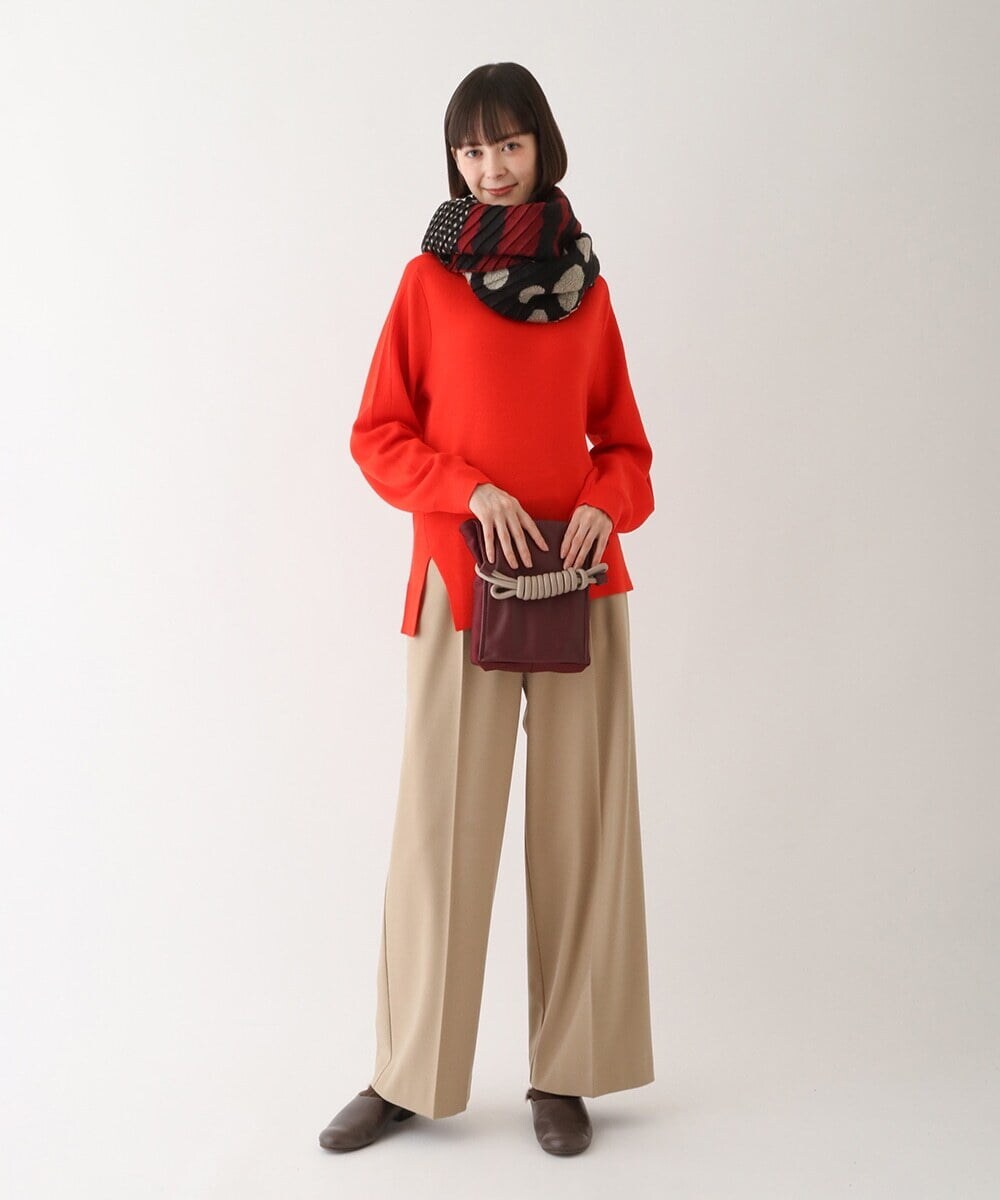 R6LAV77190 HIROKO BIS(小さいサイズ)(メゾン ドゥ サンク) 【小さいサイズ/洗える】2WAYストレッチストレートワイドパンツ ベージュ