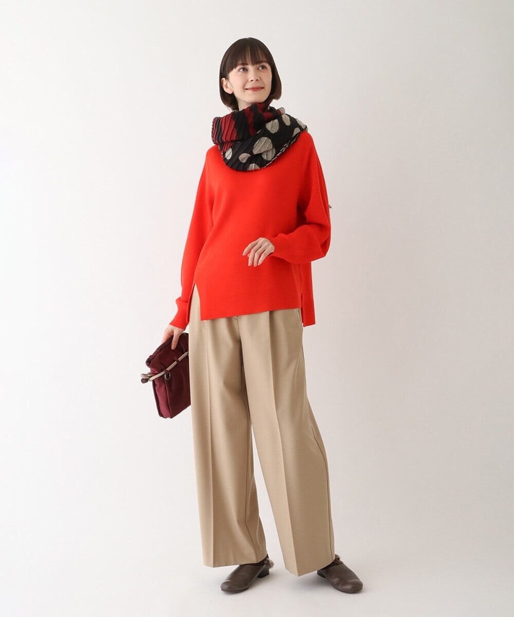 R6LAV77190 HIROKO BIS(小さいサイズ)(メゾン ドゥ サンク) 【小さいサイズ/洗える】2WAYストレッチストレートワイドパンツ ベージュ