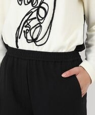 R6LAW50230 HIROKO BIS(小さいサイズ)(メゾン ドゥ サンク) 【小さいサイズ/洗濯機で洗える】カシミアタッチツイルストレッチパンツ　 ブラック