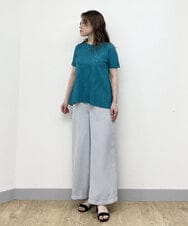 R6LDP11190 HIROKO BIS(小さいサイズ)(メゾン ドゥ サンク) 【小さいサイズ/洗濯機で洗える】タックワイドパンツ ライトグレー