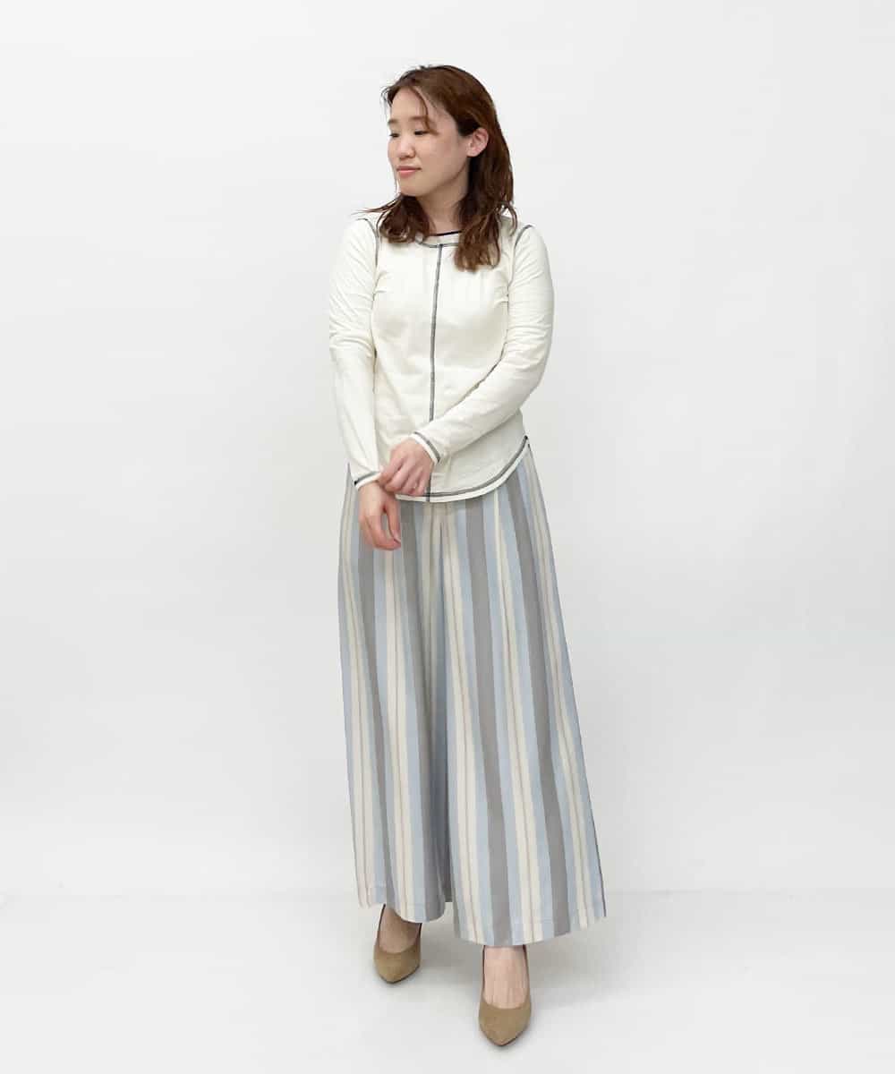 R6LDP16230 HIROKO BIS(小さいサイズ)(メゾン ドゥ サンク) 【小さいサイズ】デザインストライプパンツ ピンク