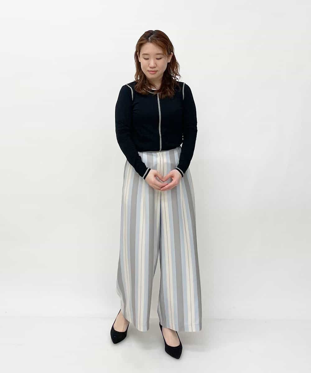 R6LDP16230 HIROKO BIS(小さいサイズ)(メゾン ドゥ サンク) 【小さいサイズ】デザインストライプパンツ ピンク