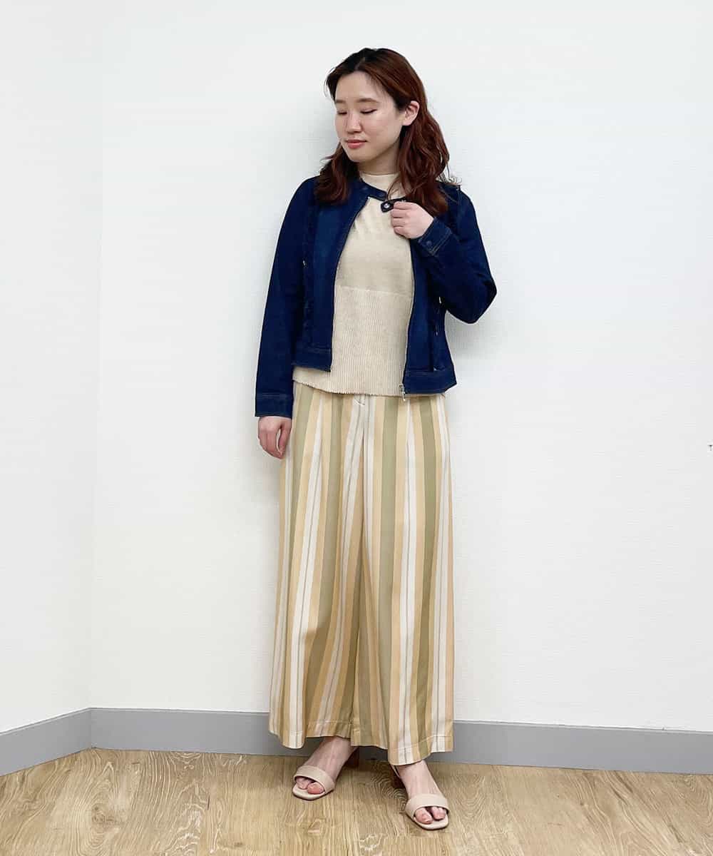 R6LDP16230 HIROKO BIS(小さいサイズ)(メゾン ドゥ サンク) 【小さいサイズ】デザインストライプパンツ ピンク
