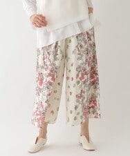 R6LDS25340 HIROKO BIS(小さいサイズ)(メゾン ドゥ サンク) 【小さいサイズ/洗える】花柄フレアパンツ ピンク