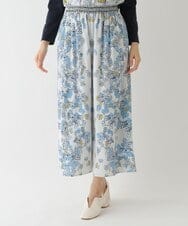 R6LDS25340 HIROKO BIS(小さいサイズ)(メゾン ドゥ サンク) 【小さいサイズ/洗える】花柄フレアパンツ ライトブルー